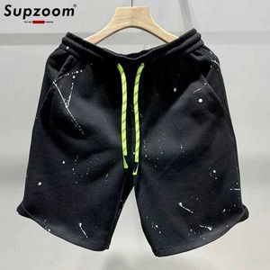 Men's Shorts Mens Shorts Zoom 2022 New Fashion Pattern Summer Splash Ink Print Trousers Casual Elastic Waist Loose Shorts Mens CottonC240402