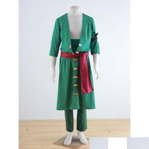 Cosplay anime trajes uma peça roronoa zoro alta qualidade entrega gota vestuário dhn7y