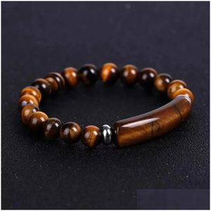 Charmarmband som säljer Crystal Bridge Armband för kvinnor Tiger Eye Stone Black Agate Womens Fashionabla smycken Drop Delivery DH07S