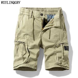 Men's Shorts Mens Summer New Casual Retro Classic Pocket Breeches Product Shorts Mens Fashion Pure Cotton Solid Color Breathable Mens ShortsC240402