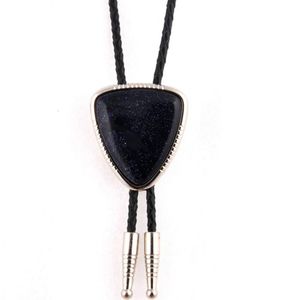 Ify Drop Western Cowboys Natural Agate Bolo Tie for Menの本物の隠れロープラインストーンCorbatas Para Hombre Necktie 240327