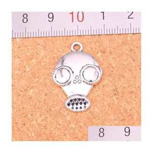 Charms 50st Antique Sier Plated Gas Mask Pendants för europeiska armbandsmycken som gör DIY handgjorda 28x19mm Drop Leverans fynd Co Dhoy0