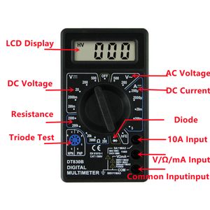 LCD 디지털 멀티 미터 DT-830B 미니 핸드 헬드 볼트 미터 전류계 AC/DC 750/1000V OHM Tester Meter가있는 프로브.