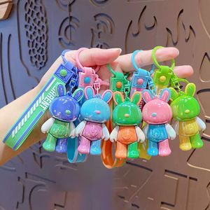 Söt tecknad Dopamine Lightning Rabbit Keychain Creative Rabbit Car Bag Doll Pendant Small Gift Batch