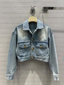 Women's Jackets Street Style Jacket Fashionable Avant-garde Handsome Versatile Ground White Distressed Denim Short Top