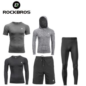 ROCKBROS Herren-Fitness-Sportanzüge, schnell trocknend, schweißabsorbierend, Laufen, Jogger, Sportbekleidung, Trainingsanzüge, Set mit Handschuhen