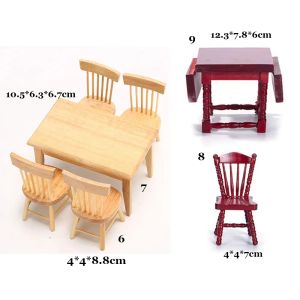 1:12 Mini tavoli in legno bambola decorazione fai -da -te tavolo da scena e sedia mobili mobili giocattoli accessori per bambole