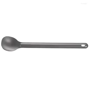 Spoons 1Pcs Titanium Spoon 21.5Cm X 3.9Cm Camping Outdoor Tableware Long-Handled