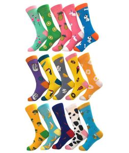 Men039s Socken Männer Cartoon Tier Flamingo Pferd Hund Ananas Banane Süßigkeiten Ei Obst Jacquard Glücklich Lustig Herbst Winter Harajuk2536422