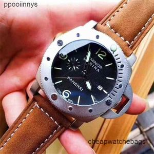 Paneraiss Deisgn Movement Watches Lumoinous Machine Watch Men mode Luminor Leather Calender Gentleman Designer Waterproof Arvurs Rostfritt stål Wnzrh