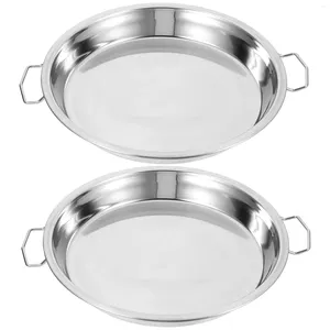 Double Boilers 2pcs Bowls With Lids Stainless Steel Steamer Pan Vegetable Tray Cooker Cookware Pot Handle Camp