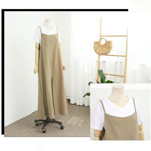 Kvinnor Casual Loose Fit Jumpsuit Long Suspender Bib Wide Leg Overalls Pants Romper Harem Pants Pregancy Baby Nursing Plus Size