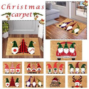 Carpets Christmas Welcome Mats For Front Door Funny Elk Print Entrance Doormat Rug Kitchen Carpet Home Decor Dropshiping