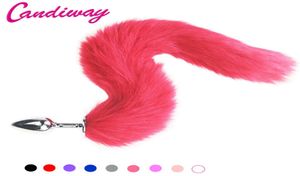 SM Dog Tail Anal Plug Sexy Toys Metal Fake Fur Fox Butt Plug BdSm Flirt Anus Plug for Women Adult Games Produkt för par Y181105420673