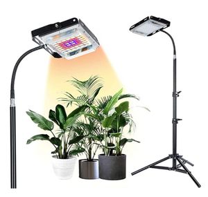 Full Spectrum Grow Light med flexibel svanhals Justerbar längre stativfötter Stand Desk LED Växtljus för höga växter1053668