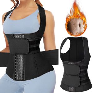 Gloves Sauna Waist Trainer Vest Workout Body Shaper Women Neoprene Sweat Slimming Sheath Double Tummy Control Trimmer Belts Corset Top