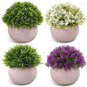 Decorative Flowers Artificial Potted Plants Plastic Pruned Shrubs Indoor Office Desk Decoration