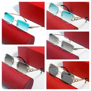 fashion luxurys womens designer sunglasses women vintage mens glasses panther gold silver metal legs rimless sunglass mens travel tour eyeglasses lunettes