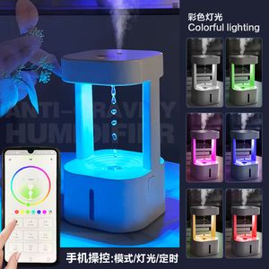 Novo umidificador anti-gravidade por gotejamento, spray anti-gravidade, atomizador, led, luz noturna colorida, aplicativo