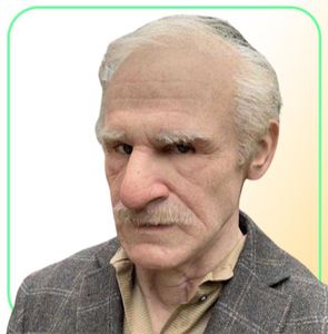 Party Masks Old Man Scary Cosplay Full Head Latex Halloween Funny Helmet Real6893291