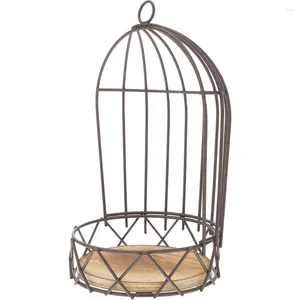 Candle Holders Railing Cupcake Decorations Wall Planter Basket Solid Wood Flower Stand Bird Cage Holder