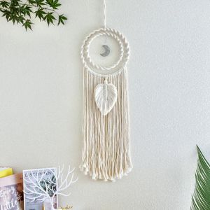 Tapestries Moon Macrame Wall Hanging Dream Catcher Bohemian Home Decor Girls Kids Nursery Christmas Ornament Decoration Gifts