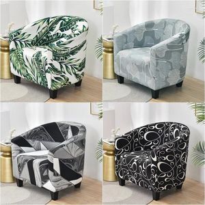 Chair Covers Spandex Floral Club Tub Stretch Single Sofa Slipcover Non-Slip Armchair Protector For Home Living Room Bar El