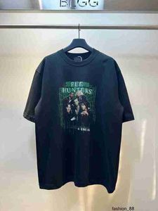 デザイナーハイバージョンパリBロックバンドポートレートショートスリーブTシャツ320Gダブルヤーンコンとコットンファブリックの両方の男性と女性GQST