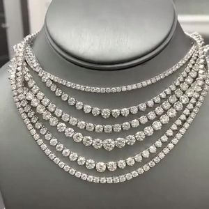 2022 Fashion 4mm 5mm Hip Hop S925 Silver Color Gothic Tennis Necklace Neck Chain Long for Men Male Women Jewellery234v