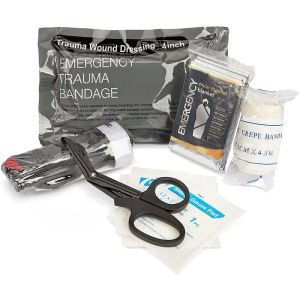 Sopravvivenza 8 pezzi Kit di sopravvivenza Laccio emostatico Trauma Pack Primo soccorso Emostatico Tattico Combattimento Medicazione Rotolo sterile Benda israeliana Campeggio