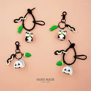 Haken Niedlicher Schlüsselanhänger Panda Bambus Auto Mädchen Kind Anhänger Dekoration Schultasche Schmuck Paar Spielzeug Geschenk