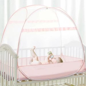 Cobertura completa universal cama infantil mosquiteiro grande espaço bebê berço mosquiteiro dobrável yurt anti-queda mosquiteiro 240326