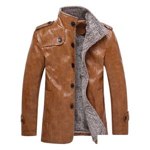 Mens Jackets Fleece and Coats Leather Bomber Winter Faux Jacket Men Chaqueta Hombre Parka Overcoat Streetwear Plus M-8XL Drop Delivery DH2LH