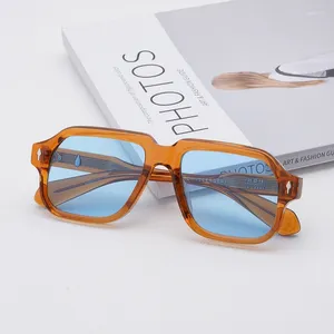 Okulary przeciwsłoneczne Wysokiej jakości grube octan vintage mężczyźni designerskie marka American Classic Square modne okulary przeciwsłoneczne Challengeri