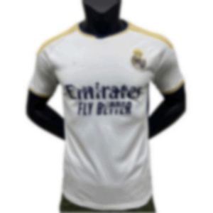 Camisas de futebol masculinas 2324 Real Madrid Home Football Jersey Match Kit Branco Clássico Novo