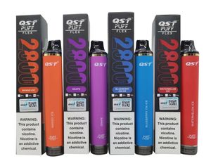Sigarette elettroniche originali QST Puff flex 2800 Mah originale 8 ml 0% 2% 5% Vape monouso autorizzato Randm Tornado 37 colori Magazzino locale