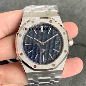 Steel Ultra Thin Automatic Mechanical Mens Watch Blue Dial 2-pin Band Designer Waterproof High Quality Stainless Steel