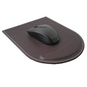 Venda quente cor sólida couro mouse pad computador desktop almofada de pulso do plutônio em forma de u mouse pad pode ser logotipo fixo