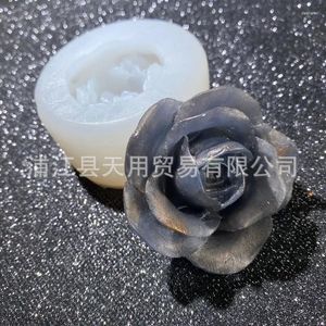 Formy do pieczenia ozdoby kleju róży pleśń Flow Flower Flower DIY Rozszerzone kamienne ręcznie robione świecznik Akcesoria biżuterii 15-831
