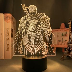 Anime Led Light Berserk Guts Figure for Bedroom Decorative Night Light Birthday Gift Kids Room 3d Table Lamp Manga Berserk