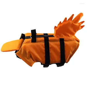 Dog Apparel Life Jacket For Pet Floatation Safety Vest Summer Dragon Swimwear Clothes Blue Orange Small Swimsuit
