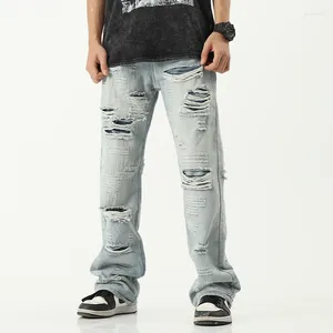 Herren Jeans Herbst und Winter gerade Röhre lässig vielseitige Hosen für Männer koreanische Version Trend personalisiert bedruckt breites Bein