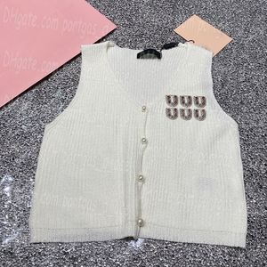 Luxury Designer Vests Women Knit Vest Tanks Tops Brand Vest Black White Leisure Fashion Tank Tops Sleeveless Sweater