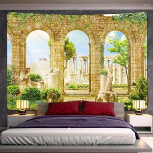 Tapestries European Seascape Arch Home Decoration Art Tapestry Hippie Bohemian Scene Background Cloth