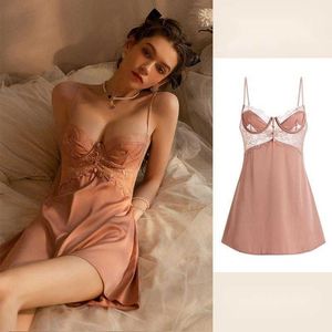 Mulheres sexy saia sexy nightwear exterior roupão conjunto verão gelo seda puro desejo sling casa engraçado pijamas