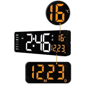 Wall Clocks Large Electronic Digital Clock Remote Control Temp Date Week Display Power Off Memory Table Wireless Temperature Probe