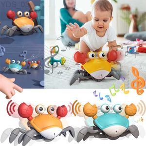 Zwierzęta elektryczne/RC Wyczuwanie Cling Crab Tummy Time Baby Zabawy Baby Walking Tańczące Zabawa z muzyką dźwięki światła Dzieci Niemowlę Darowi urodzin YQ240402