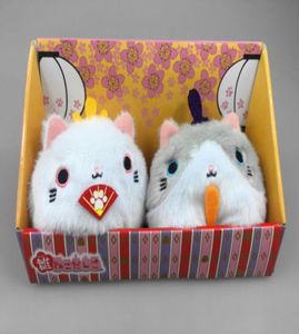 Uppsättning av 2st Neko Atsume Cat Backyard Cat Meow Collection Dango Mochi Plush Box High Quality8438301
