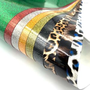 Window Stickers 9 Sheets 30 25 cm Christmas Sparkling Leopard Heat Transfer Iron on Textile Film HTV Printing T-Shirt för Cricut Craft