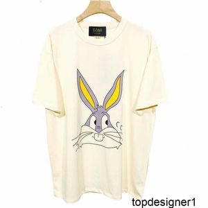 Designer 23 Summer New Long Eared Rabbit Head Short Sleeve Loose Women's T-shirt Little Rabbit Couple Fashion ZT5K